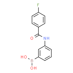 ChemSpider 2D Image | {3-[(4-Fluorobenzoyl)amino]phenyl}boronic acid | C13H11BFNO3