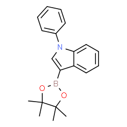 ChemSpider 2D Image | 1-Phenyl-3-(4,4,5,5-tetramethyl-1,3,2-dioxaborolan-2-yl)-1H-indole | C20H22BNO2