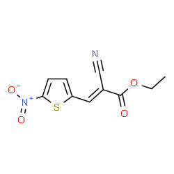 ChemSpider 2D Image | Ethyl (2E)-2-cyano-3-(5-nitro-2-thienyl)acrylate | C10H8N2O4S
