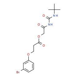 ChemSpider 2D Image | 2-{[(2-Methyl-2-propanyl)carbamoyl]amino}-2-oxoethyl 3-(3-bromophenoxy)propanoate | C16H21BrN2O5
