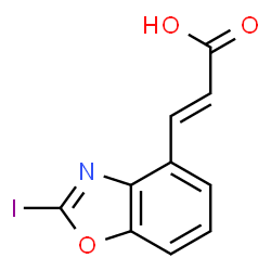 ChemSpider 2D Image | (2E)-3-(2-Iodo-1,3-benzoxazol-4-yl)acrylic acid | C10H6INO3