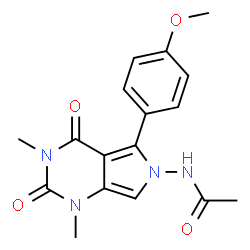 ChemSpider 2D Image | N-[5-(4-Methoxyphenyl)-1,3-dimethyl-2,4-dioxo-1,2,3,4-tetrahydro-6H-pyrrolo[3,4-d]pyrimidin-6-yl]acetamide | C17H18N4O4