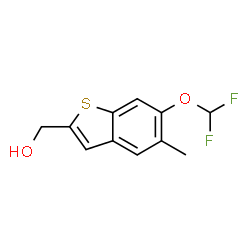 ChemSpider 2D Image | [6-(Difluoromethoxy)-5-methyl-1-benzothiophen-2-yl]methanol | C11H10F2O2S