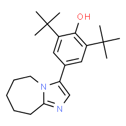 ChemSpider 2D Image | 2,6-Di-tert-butyl-4-(6,7,8,9-tetrahydro-5H-imidazo[1,2-a]azepin-3-yl)phenol | C22H32N2O