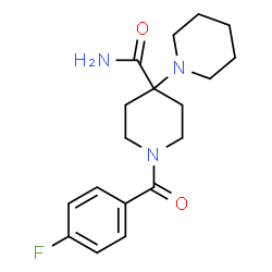ChemSpider 2D Image | 1'-(4-Fluorobenzoyl)-1,4'-bipiperidine-4'-carboxamide | C18H24FN3O2