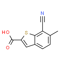 ChemSpider 2D Image | 7-Cyano-6-methyl-1-benzothiophene-2-carboxylic acid | C11H7NO2S