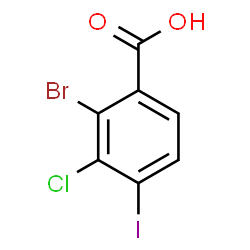 ChemSpider 2D Image | 2-Bromo-3-chloro-4-iodobenzoic acid | C7H3BrClIO2