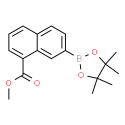 ChemSpider 2D Image | Methyl 7-(4,4,5,5-tetramethyl-1,3,2-dioxaborolan-2-yl)-1-naphthoate | C18H21BO4