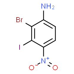 ChemSpider 2D Image | 2-Bromo-3-iodo-4-nitroaniline | C6H4BrIN2O2