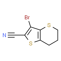 ChemSpider 2D Image | 3-Bromo-6,7-dihydro-5H-thieno[3,2-b]thiopyran-2-carbonitrile | C8H6BrNS2