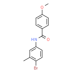 ChemSpider 2D Image | N-(4-Bromo-3-methylphenyl)-4-methoxybenzamide | C15H14BrNO2