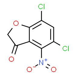 ChemSpider 2D Image | 5,7-Dichloro-4-nitro-1-benzofuran-3(2H)-one | C8H3Cl2NO4