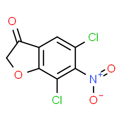 ChemSpider 2D Image | 5,7-Dichloro-6-nitro-1-benzofuran-3(2H)-one | C8H3Cl2NO4