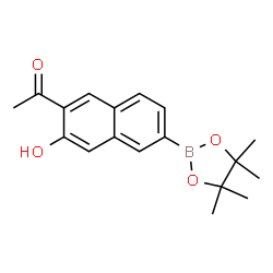ChemSpider 2D Image | 1-[3-Hydroxy-6-(4,4,5,5-tetramethyl-1,3,2-dioxaborolan-2-yl)-2-naphthyl]ethanone | C18H21BO4