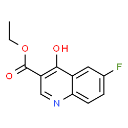 ChemSpider 2D Image | Ethyl 6-fluoro-4-hydroxy-3-quinolinecarboxylate | C12H10FNO3
