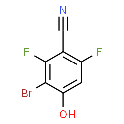 ChemSpider 2D Image | 3-Bromo-2,6-difluoro-4-hydroxybenzonitrile | C7H2BrF2NO