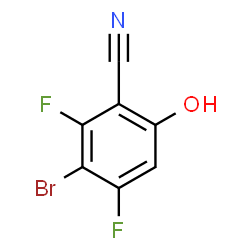 ChemSpider 2D Image | 3-Bromo-2,4-difluoro-6-hydroxybenzonitrile | C7H2BrF2NO