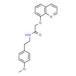 ChemSpider 2D Image | N-[2-(4-Methoxyphenyl)ethyl]-2-(8-quinolinyloxy)acetamide | C20H20N2O3