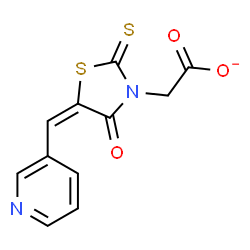 ChemSpider 2D Image | [(5E)-4-Oxo-5-(3-pyridinylmethylene)-2-thioxo-1,3-thiazolidin-3-yl]acetate | C11H7N2O3S2
