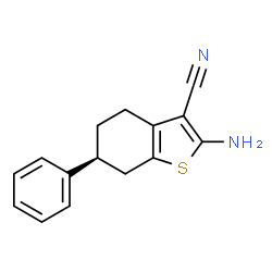 ChemSpider 2D Image | (6S)-2-Amino-6-phenyl-4,5,6,7-tetrahydro-1-benzothiophene-3-carbonitrile | C15H14N2S