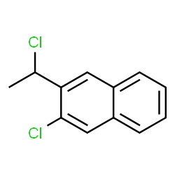 ChemSpider 2D Image | 2-Chloro-3-(1-chloroethyl)naphthalene | C12H10Cl2