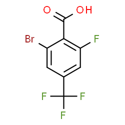 ChemSpider 2D Image | 2-Bromo-6-fluoro-4-(trifluoromethyl)benzoic acid | C8H3BrF4O2