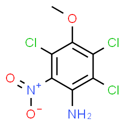 ChemSpider 2D Image | 2,3,5-Trichloro-4-methoxy-6-nitroaniline | C7H5Cl3N2O3