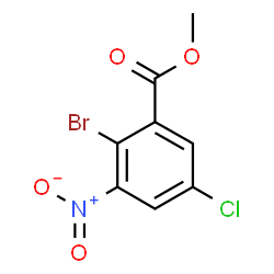 ChemSpider 2D Image | Methyl 2-bromo-5-chloro-3-nitrobenzoate | C8H5BrClNO4