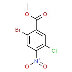 ChemSpider 2D Image | Methyl 2-bromo-5-chloro-4-nitrobenzoate | C8H5BrClNO4