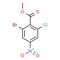 ChemSpider 2D Image | Methyl 2-bromo-6-chloro-4-nitrobenzoate | C8H5BrClNO4