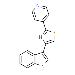 ChemSpider 2D Image | 3-(2-pyridin-4-yl-thiazol-4-yl)-1h-indole | C16H11N3S