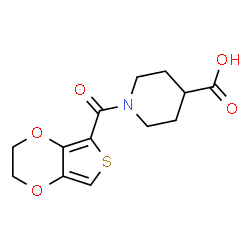 ChemSpider 2D Image | 1-(2,3-Dihydrothieno[3,4-b][1,4]dioxin-5-ylcarbonyl)-4-piperidinecarboxylic acid | C13H15NO5S