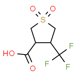 ChemSpider 2D Image | 1,1-dioxo-4-(trifluoromethyl)-1lambda6-thiolane-3-carboxylic acid | C6H7F3O4S