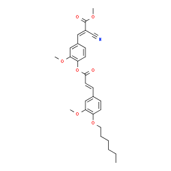 ChemSpider 2D Image | Methyl (2E)-2-cyano-3-[4-({(2E)-3-[4-(hexyloxy)-3-methoxyphenyl]-2-propenoyl}oxy)-3-methoxyphenyl]acrylate | C28H31NO7