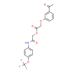 ChemSpider 2D Image | 2-Oxo-2-{[4-(trifluoromethoxy)phenyl]amino}ethyl (3-acetylphenoxy)acetate | C19H16F3NO6