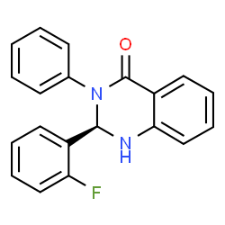 ChemSpider 2D Image | (2R)-2-(2-Fluorophenyl)-3-phenyl-2,3-dihydro-4(1H)-quinazolinone | C20H15FN2O