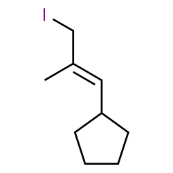 ChemSpider 2D Image | [(1E)-3-Iodo-2-methyl-1-propen-1-yl]cyclopentane | C9H15I