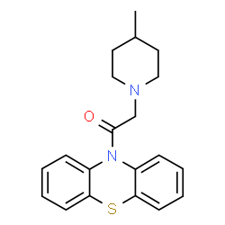 ChemSpider 2D Image | 2-(4-methylpiperidin-1-yl)-1-(phenothiazin-10-yl)ethanone | C20H22N2OS