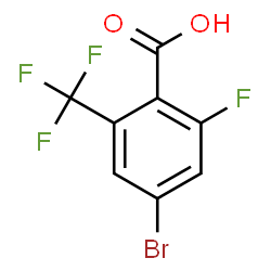 ChemSpider 2D Image | 4-Bromo-2-fluoro-6-(trifluoromethyl)benzoic acid | C8H3BrF4O2