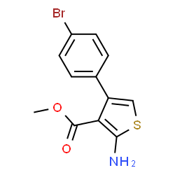 ChemSpider 2D Image | Methyl 2-amino-4-(4-bromophenyl)-3-thiophenecarboxylate | C12H10BrNO2S