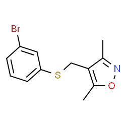 ChemSpider 2D Image | 4-{[(3-Bromophenyl)sulfanyl]methyl}-3,5-dimethyl-1,2-oxazole | C12H12BrNOS