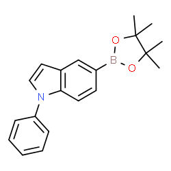 ChemSpider 2D Image | 1-Phenyl-5-(4,4,5,5-tetramethyl-1,3,2-dioxaborolan-2-yl)-1H-indole | C20H22BNO2