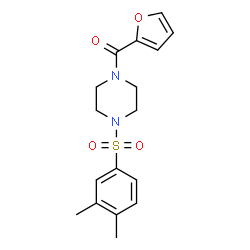 ChemSpider 2D Image | {4-[(3,4-Dimethylphenyl)sulfonyl]-1-piperazinyl}(2-furyl)methanone | C17H20N2O4S