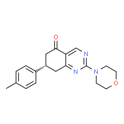 ChemSpider 2D Image | (7S)-7-(4-Methylphenyl)-2-(4-morpholinyl)-7,8-dihydro-5(6H)-quinazolinone | C19H21N3O2