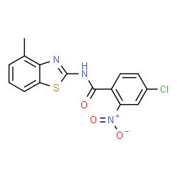 ChemSpider 2D Image | 4-Chloro-N-(4-methyl-1,3-benzothiazol-2-yl)-2-nitrobenzamide | C15H10ClN3O3S