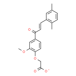 ChemSpider 2D Image | {4-[(2E)-3-(2,5-Dimethylphenyl)-2-propenoyl]-2-methoxyphenoxy}acetate | C20H19O5