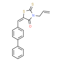 ChemSpider 2D Image | (5E)-3-Allyl-5-(4-biphenylylmethylene)-2-thioxo-1,3-thiazolidin-4-one | C19H15NOS2