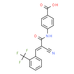 ChemSpider 2D Image | 4-({(2E)-2-Cyano-3-[2-(trifluoromethyl)phenyl]-2-propenoyl}amino)benzoic acid | C18H11F3N2O3