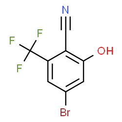 ChemSpider 2D Image | 4-Bromo-2-hydroxy-6-(trifluoromethyl)benzonitrile | C8H3BrF3NO