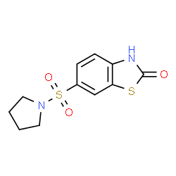 ChemSpider 2D Image | 6-(1-Pyrrolidinylsulfonyl)-1,3-benzothiazol-2(3H)-one | C11H12N2O3S2